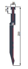 BCL250.26.R1-RF 26 Angle Press Brake Punch 42CrMo Hardened Steel